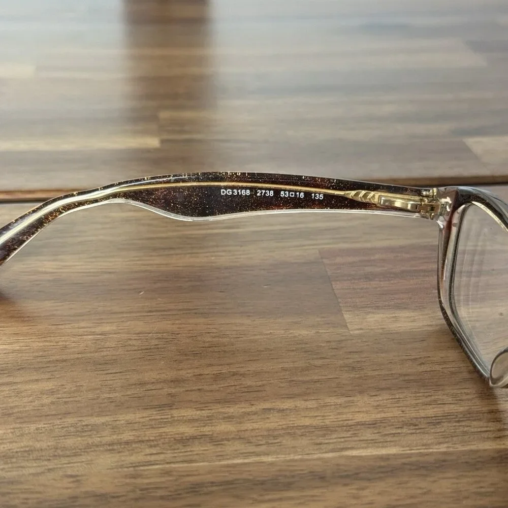 Dolce & Gabbana Eyeglasses Frames DG3168 2738 Tortoise Clear Gold 53-16-135